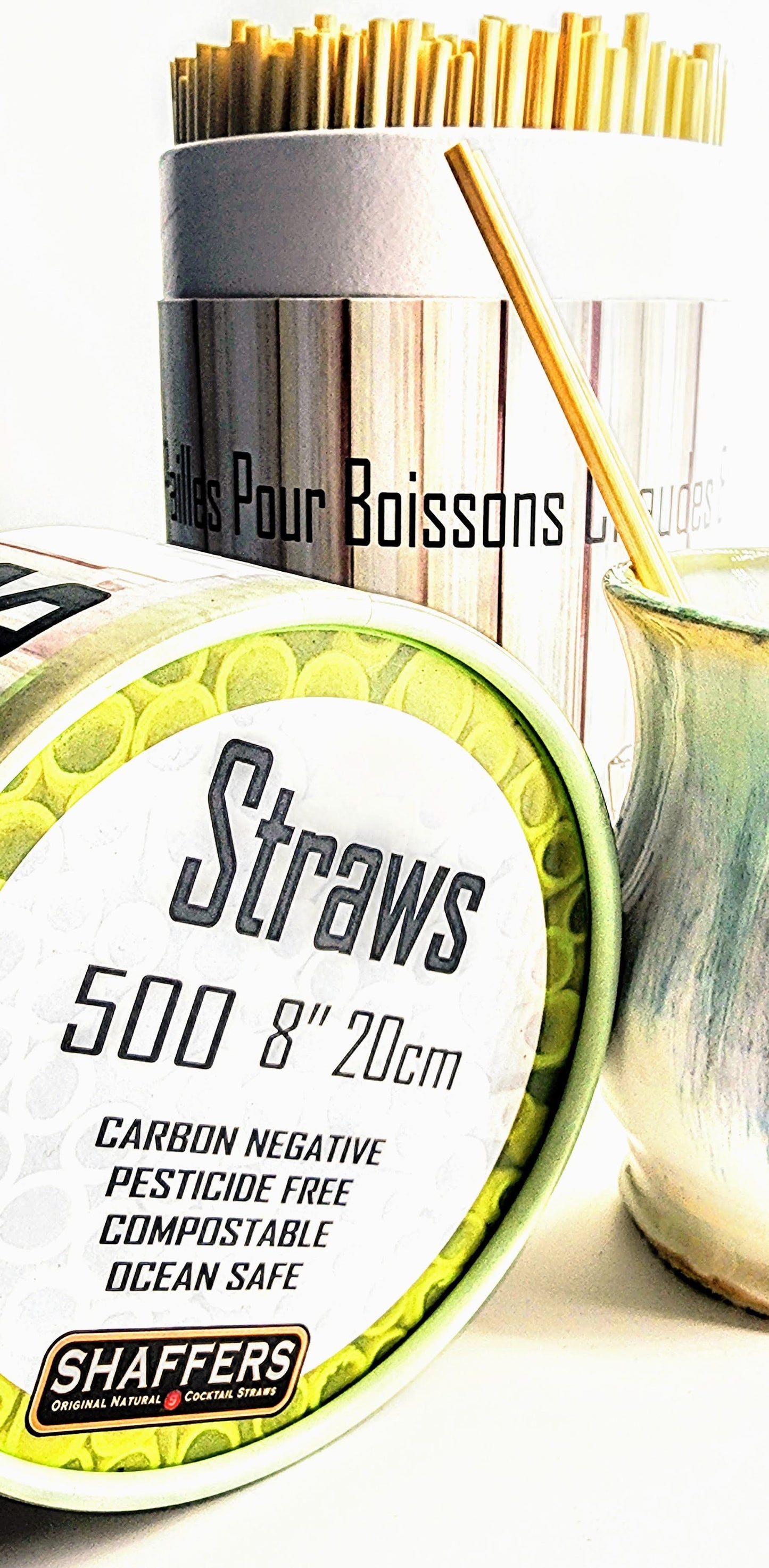 OG Rye Cocktail Straws - 8 inch Long Tall Professional (500 pack)