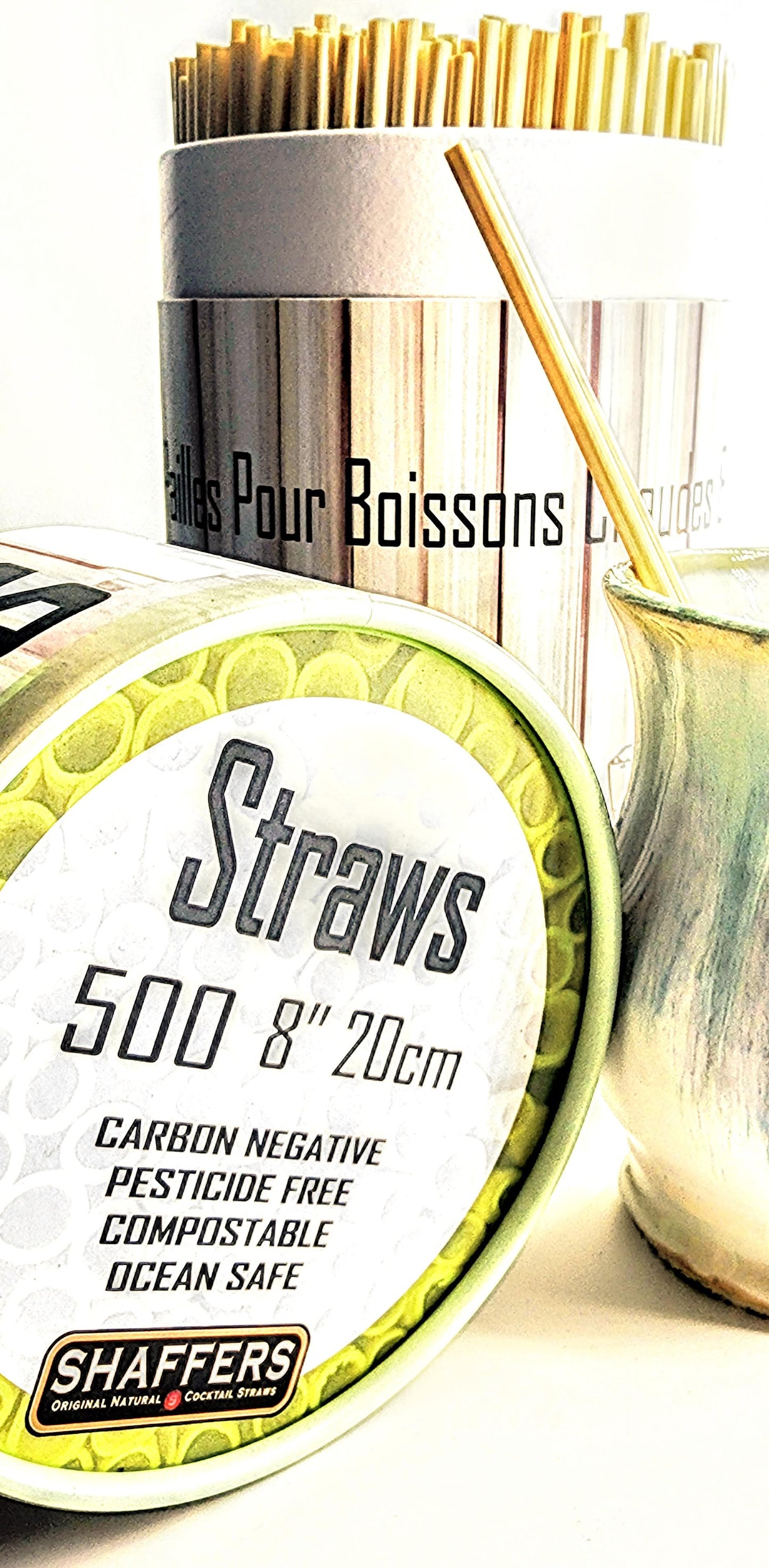 OG Rye Cocktail Straws - 8 inch Long Tall Professional (500 pack)