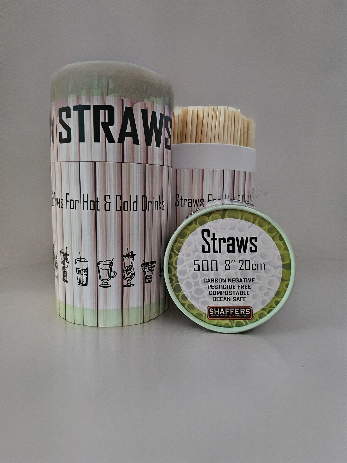 OG Rye Cocktail Straws - 8 inch Long Tall Professional (500 pack)