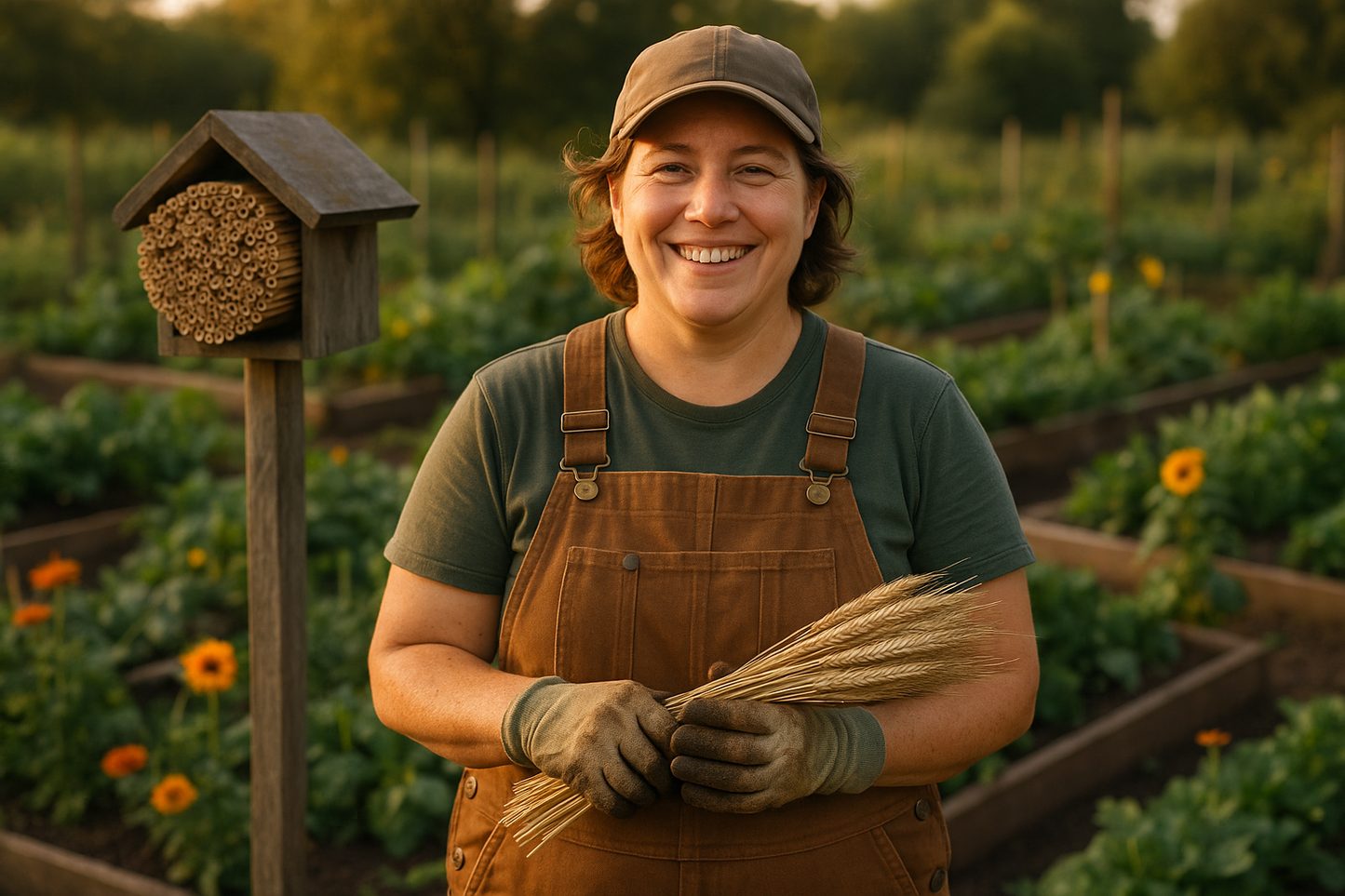 Community Gardener with Garden Straws